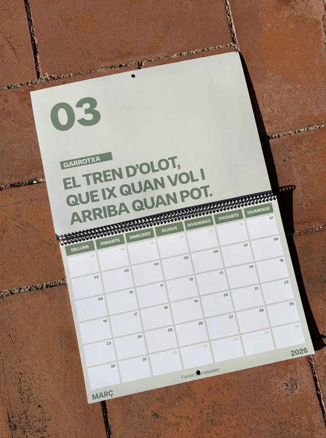 Comprar calendari 2026 amb dites i expressions catalanes - Faves Comptades