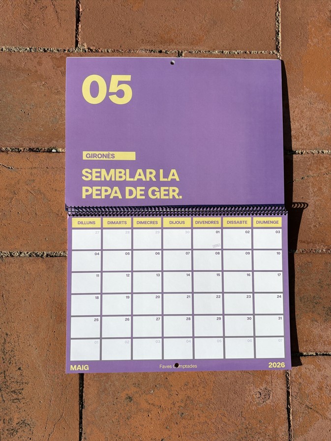 Comprar calendari 2026 amb dites i expressions catalanes - Faves Comptades